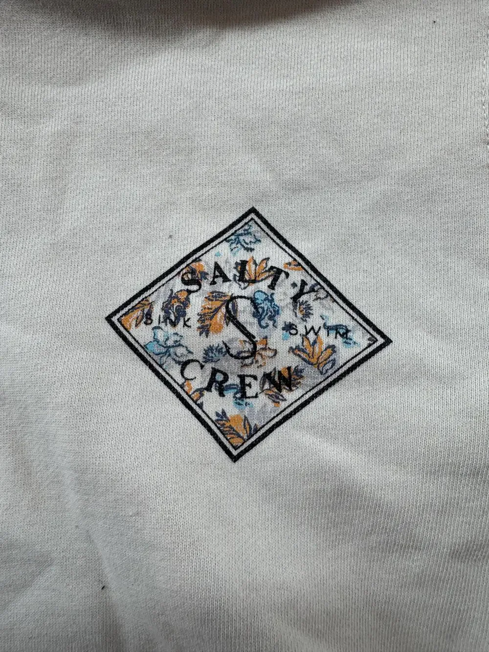 Salty Crew Hoodie Sweatshirt Kids M White Floral Graphic Logo Pullover Fleece